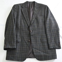 Harold Powell 44L Tall Green Check Tweed 100% Wool Blazer Sport Coat Sui... - $124.99