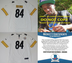 Antonio Brown signed Pittsburgh Steelers football Jersey COA proof Becke... - $346.49