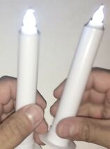 2 Emergency LED White LIGHT CANDLE Flameless 5" Stick Candles 50hrs batt... - $21.45