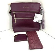 Anne Klein Lavender Crossbody 3 Piece Set Glass Case And Card Holder Purple - $39.27