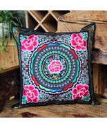 Embroidery Cushion Cover Pillow Case Vintage Flower Pattern P2 - £15.79 GBP