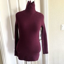 New Cyrus Nordstrom Women’s Cowlneck Ribbed Tunic Sweater Burgundy XXS oversized - £14.77 GBP