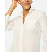 J.Crew Factory Womens Button-up Cotton Poplin Shirt In Signature Fit White S - £11.76 GBP