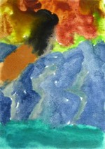 Original Abstract Watercolor Painting Art OOAK ACEO 6 Year Old Child Artist Mila - £6.29 GBP