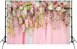 HUAYI 7X5Ft Pink Wisteria Photography Backdrop Wedding Floral Flower Wal... - £16.91 GBP