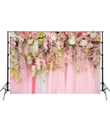 HUAYI 7X5Ft Pink Wisteria Photography Backdrop Wedding Floral Flower Wal... - £17.27 GBP
