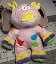 Toy Works Pink Patchwork Pig With Weird Eyes Stuffed Plush Has Tag 3 Plus yrs - £7.88 GBP