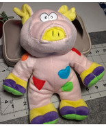 Toy Works Pink Patchwork Pig With Weird Eyes Stuffed Plush Has Tag 3 Plu... - £7.64 GBP