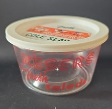 Vintage 1970s Resers Fine Foods Cole Slaw 14oz Container Clear Crystal P... - $31.99