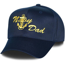 NAVY DAD WITH ANCHOR EMBROIDERED MILITARY  HAT CAP - $33.24