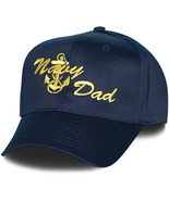 NAVY DAD WITH ANCHOR EMBROIDERED MILITARY  HAT CAP - £26.71 GBP