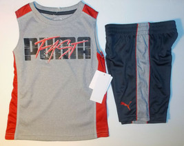 Puma Boys 2pc Shorts and Muscle Shirt Outfit Size 4 NWT - £16.58 GBP
