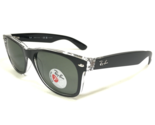 Ray-Ban Sunglasses RB2132 NEW WAYFARER 6052/58 Matte Black Clear w Green... - $118.13