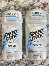 Lot of 2 Speed Stick Power Solid Antipersperant Deodorant Unscented 3oz NEW - £14.55 GBP