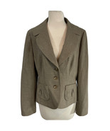 Ann Taylor Womens Size 10 Taupe Tweed 3 Button Lined Long Sleeve Blazer ... - £54.06 GBP