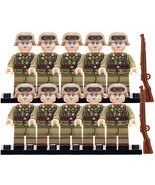 WWII German Afrika Korps Soldiers 10 Minifigure with 98K Rifles and Helmets - $25.54 CAD