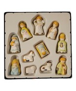 11 Piece Children&#39;s Nativity Scene Miniature Porcelain Figures w/ Animal... - £17.22 GBP