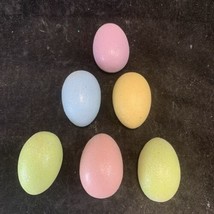 Vintage Sugar Coated Speckle Easter Egg Ornaments Pastel Colors 2.25 Inches High - £7.87 GBP