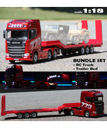 RC Trailer Truck Construction Site Car Transport Hauler 4WD On Road Tran... - $299.99