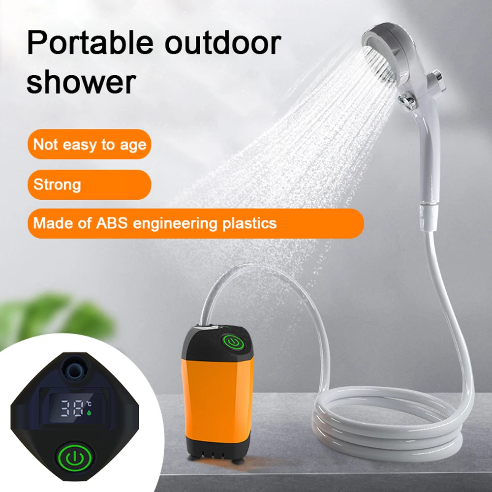 Outdoor Camping Shower Portable Electric Shower Pump Waterproof with Digital - £44.38 GBP+