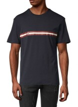 Bally men's short sleeve striped logo t-shirt Navy Blue - €140,38 EUR