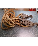 Antique Pulley Come Along Hoist #14 Hemp Rope 1897 - $658.39 MXN