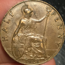 1921 Great Britain Half Penny - Very Nice Example! - £9.60 GBP