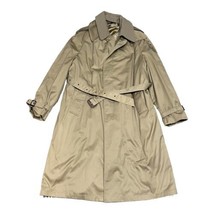 Belted Trench Coat Alberto Peruzzi Tan R-48 Wool Liner Made In Poland Lu... - $186.99