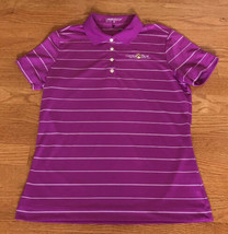 NIKE Golf Womens Polo Golden Bear Golf Club Hilton Head Purple Stripe Medium M - £15.84 GBP