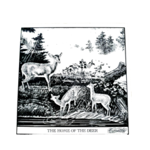 Currier &amp; Ives Home of the Deer Decorative Tile - £10.85 GBP