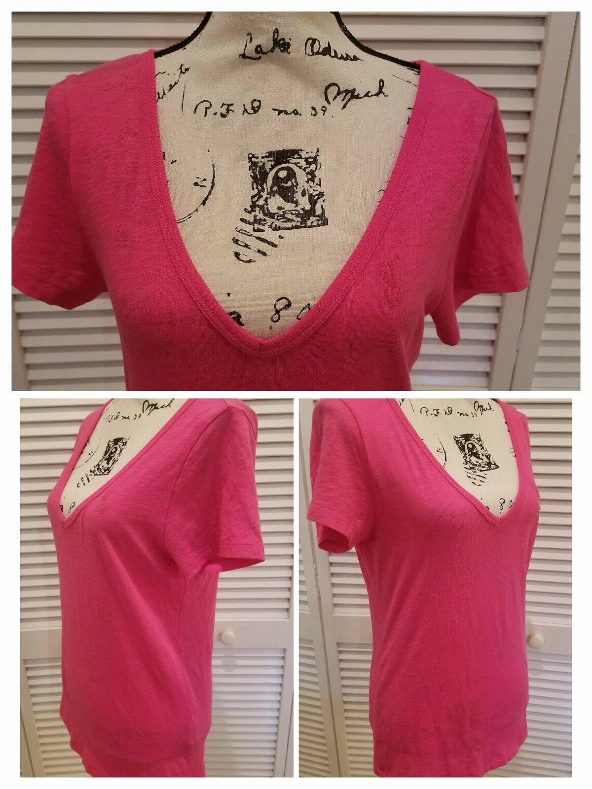Ralph Lauren Sport short sleeve open neck blouse Women's size M (J99) - $14.11