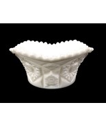 Vintage LE Smith Milk Glass Candy Dish, Sawtooth Rim, Hobstars Starburst... - £19.23 GBP