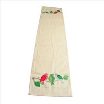 Home Sweet Home Cotton Table Runner 16x70 Inches Appliqued Leaves and Birds - $12.86