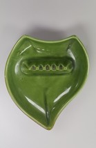Vintage ~Green Leaf Ceramic Ashtray~ Triangular California Pottery 7002 USA - $14.92