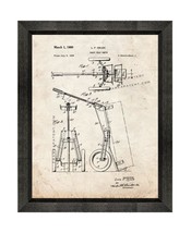 Caddy Golf Carts Patent Print Old Look with Beveled Wood Frame - £19.53 GBP+