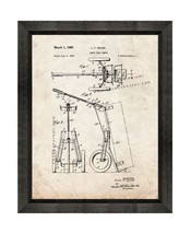 Caddy Golf Carts Patent Print Old Look with Beveled Wood Frame - $24.95+