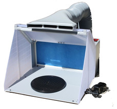 Portable Hobby Art Airbrush Paint Spray Booth Kit W/ Exhaust Filter &amp; LED Light - £76.87 GBP+