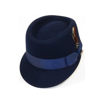 Men's LEGIONNAIRE Codet Cap Wool Felt Hat Telescope Crown LG102 Navy Blue image 2