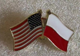 USA &amp; Poland Friendship Lapel Pin - £7.55 GBP