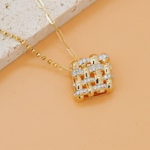 1Ct Round Cut Lab-Created Diamond Women Pendant 14k Yellow Gold Plated N... - £114.98 GBP