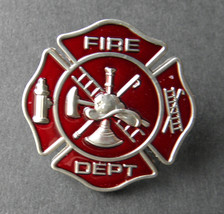 FIREFIGHTER FIRE FIGHTER DEPT MEDALLION SHIELD EMBOSSED LAPEL PIN BADGE ... - £4.50 GBP