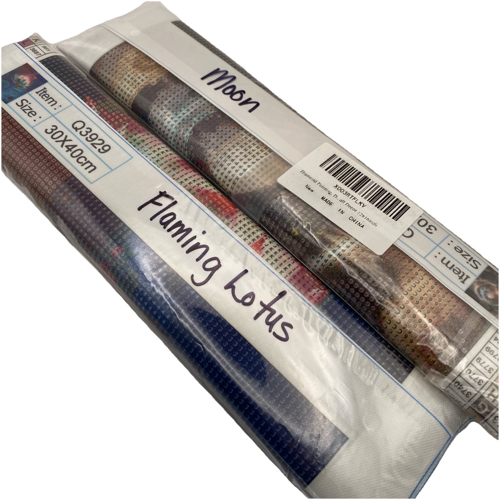 5D Diamond Painting Kits 30 cm x 40 cm Moon/Flaming Lotus Lot of 2 NEW - $14.24