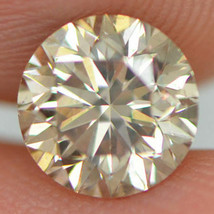 Round Champagne Diamond Natural Loose VS2 Enhanced Certifiy 1.20 ct 6.76X6.56 MM - £1,027.17 GBP