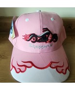 Choppers Adjustable Hat Pink W/ Flames Embroidered Adult Cap Motorcycle NEW - €10,56 EUR