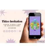 Word Party Video Invitation Animated, Digital Birthday Invitation With P... - £10.35 GBP