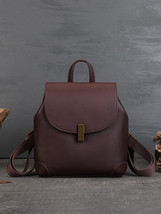Leather Backpack Simple Travel Bag Top Layer Cowhide Bag Women&#39;s Large Capacity  - £78.71 GBP