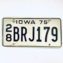 1975 United States Iowa Delaware County Passenger License Plate 28 BRJ179 - £13.22 GBP