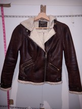 Women&#39;s Hudson &amp; Rose Size 8 Faux Leather Brown Jacket Express Shipping - £26.73 GBP
