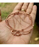 11 inch Pure Copper Thin Snake Chain With Oval spacer Anklet, Healing Je... - $18.61