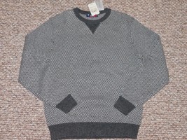 Daniel Cremieux Sz S Merino Wool Sweater Charcoal Gray Chevron Crew Neck $150!! - £22.17 GBP